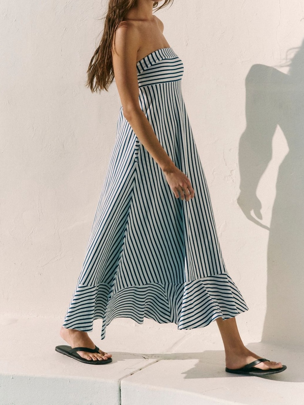 FREE PEOPLE Sadie Striped Stripe Midi Dress Sky Dive Combo NWOT Size M - Picture 3 of 10